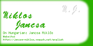 miklos jancsa business card