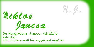 miklos jancsa business card